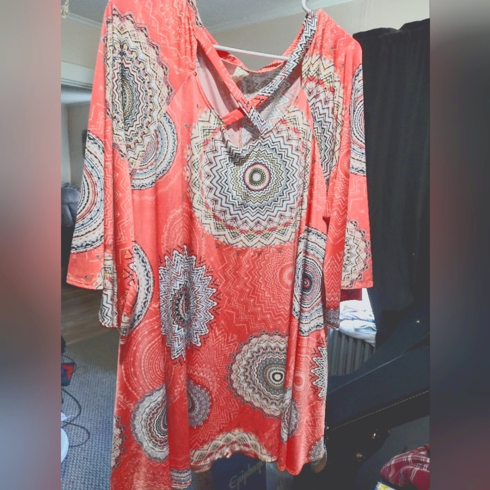 Peach, flowy shirt
